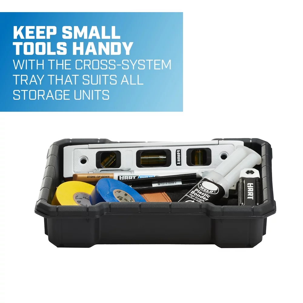 HART Stack System, Mobile Toolbox for Storage and Organization, 3 Piece Resin Plastic Modular Toolbox System