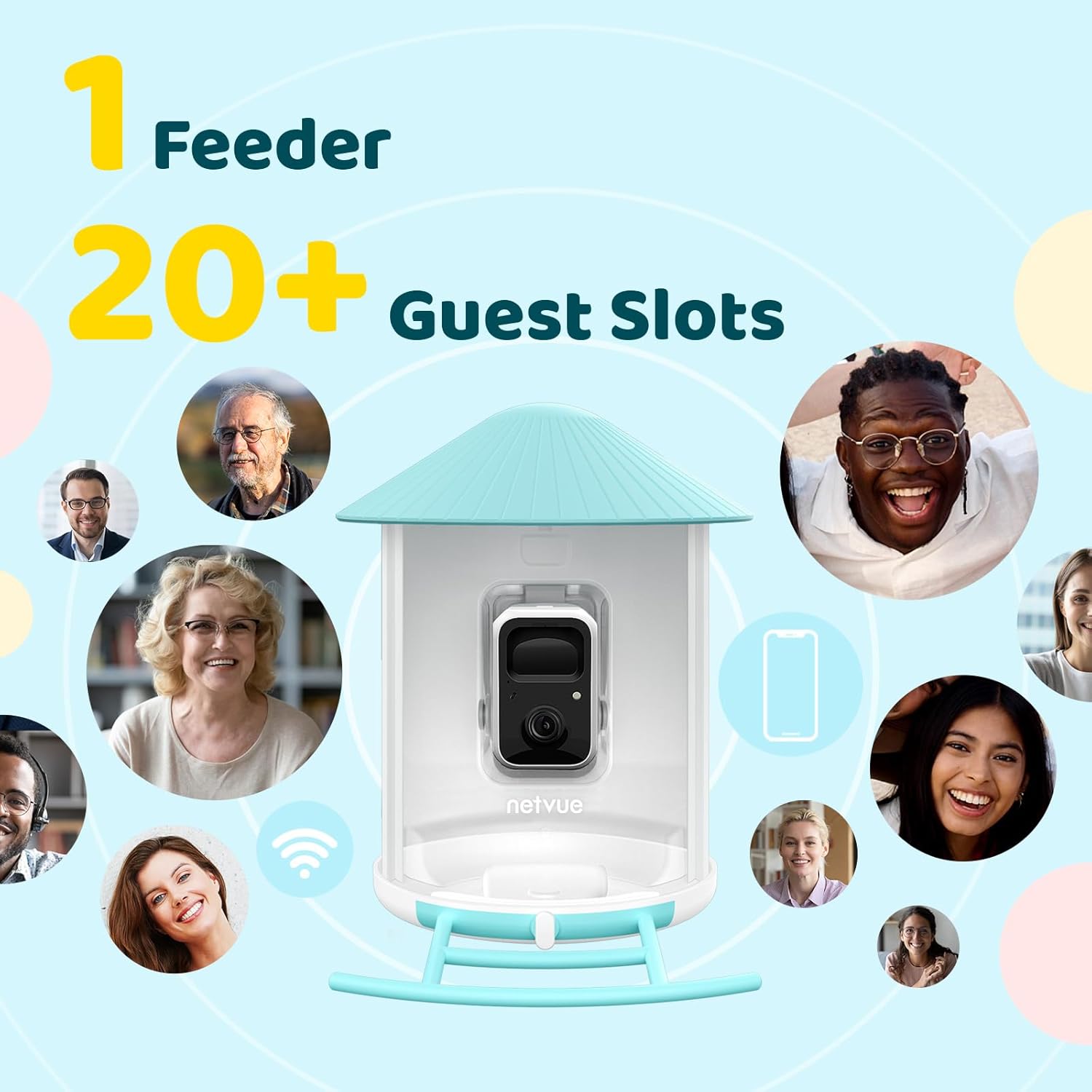 NETVUE Birdfy AI Smart Bird Feeder with Camera + Solar Panel