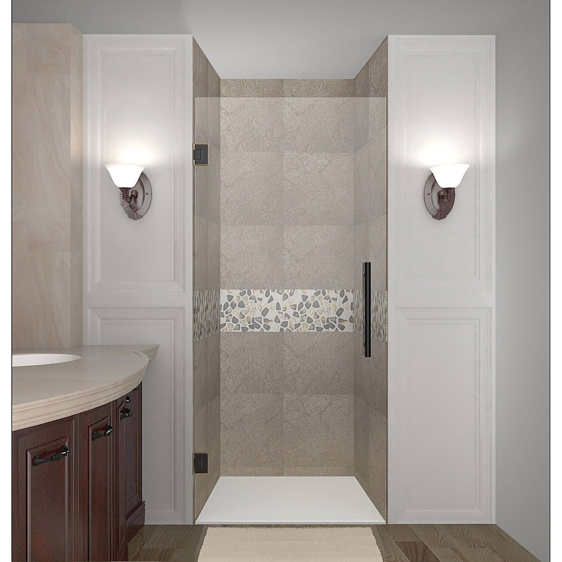 Aston SDR995-CH-27-10 Chrome Cascadia 27x22 x 72x22 Completely Frameless Hinged Shower Door