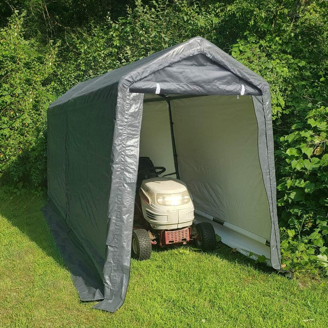 Quictent 7' x 12' Storage Shelter Storage Shed Heavy Duty Carport Outdoor Car Canopy-Grey