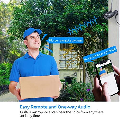 [Wireless Pro, 100ft Range] Hiseeu Wireless Security Camera System, Expandable 16CH 4K NVR, 4Pcs 3MP Night Vision WiFi Cameras Home Surveillance Outdoor, Motion Detection, 1TB HDD, One-Way Audio