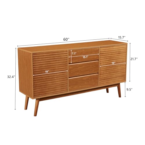 Wooden TV Stand Storage Buffet Cabinet, Sideboard with Adjustable Shelves, Console Table for Dining Living Room Cupboard, (36INCH Buffet Cabinet)