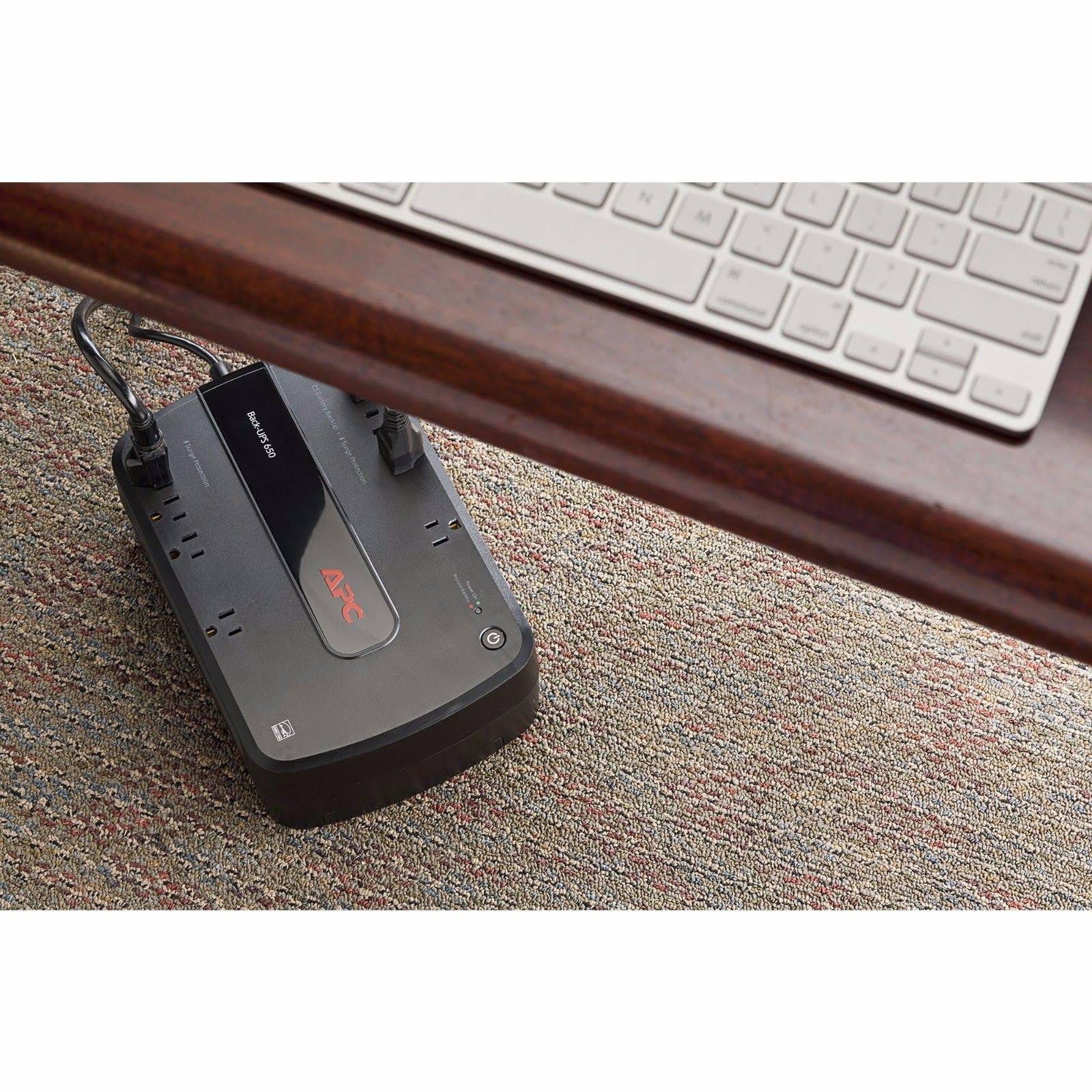 APC Back-UPS 650VA UPS Battery Backup u0026 Surge Protector
