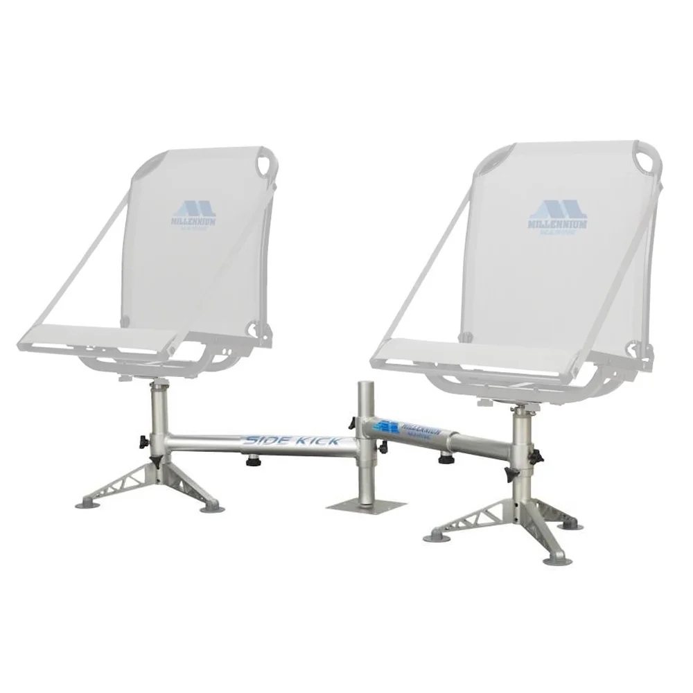 Two Millennium Marine B100 GREEN ComfortMAX Boat Seat + D200 SideKick Double Seat Pedestal