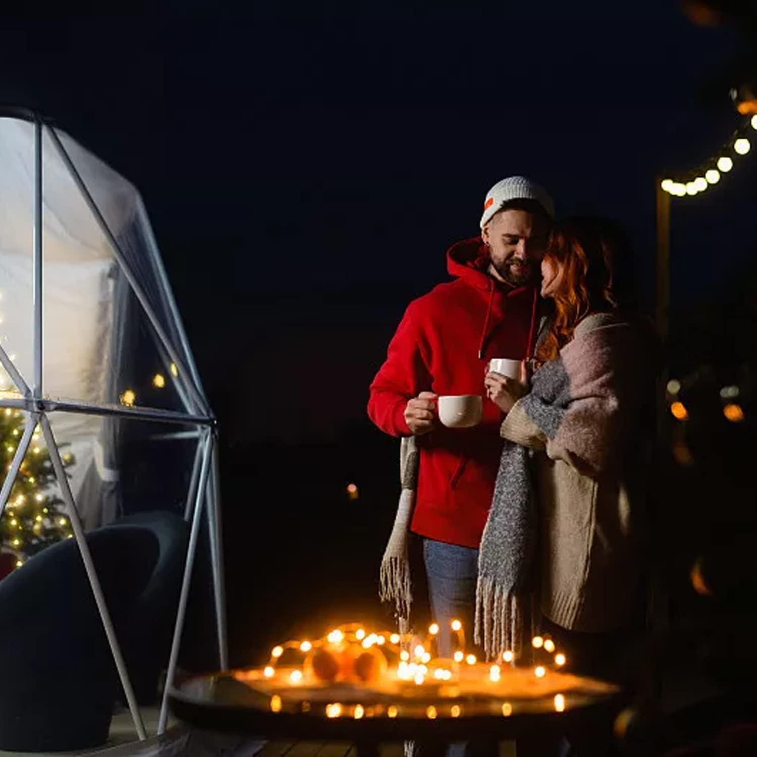 Bubble Tent Dome House Camping 12ft, Garden Outdoor Clear Shelter Geodesic 5-7 Person for Backyard Patios, Canopy Gazebos Screen House Room Lean to Greenhouse