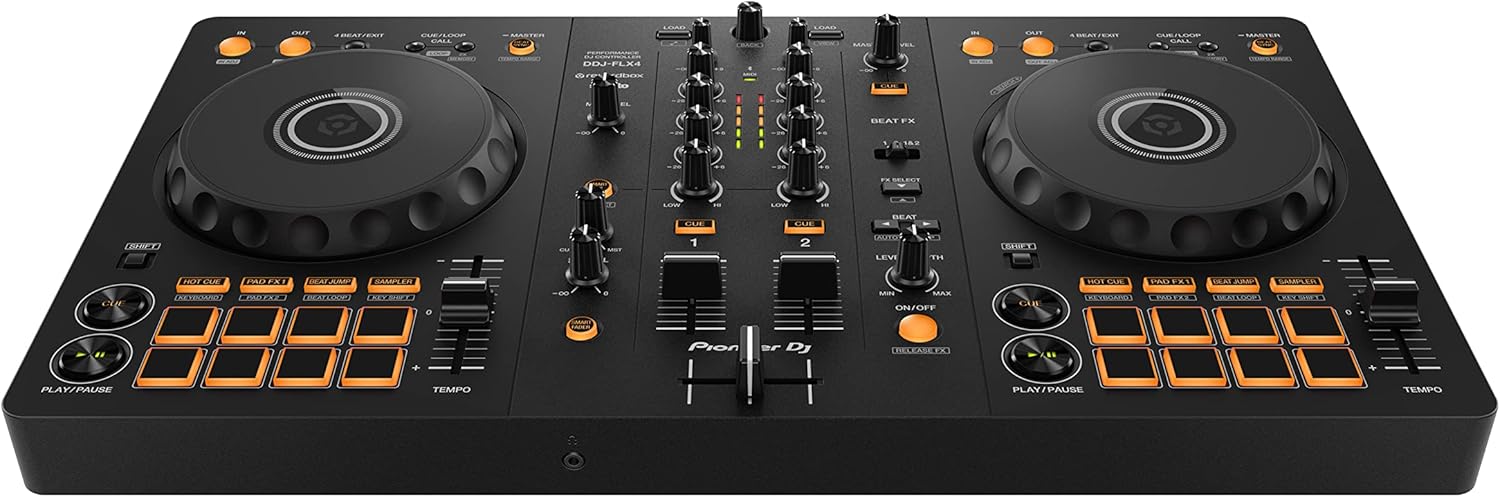 Pioneer DJ DDJ-FLX4 2-deck rekordbox and Serato DJ Controller
