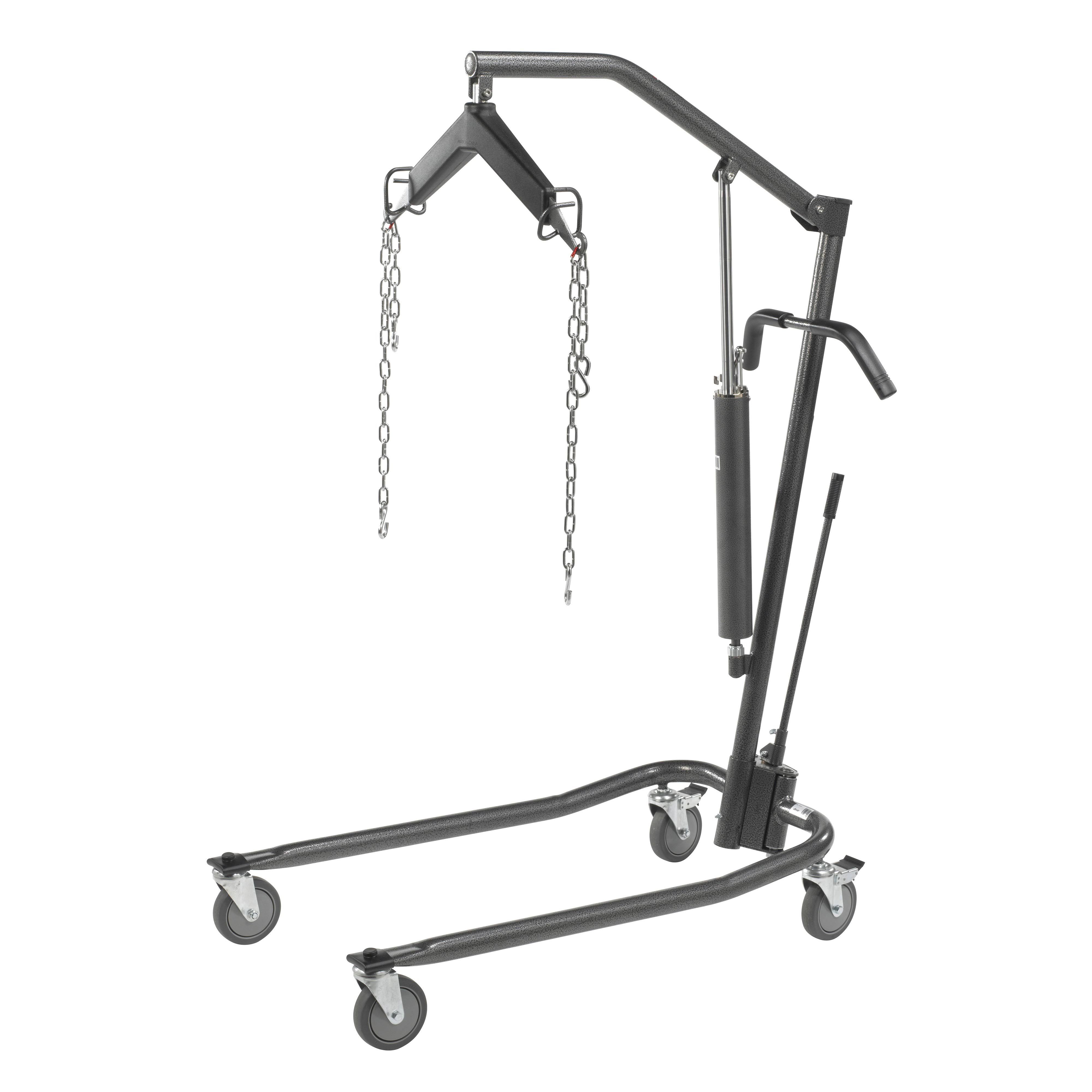 Hydraulic Patient Lift with Six Point Cradle, 5x22 Casters, Silver Vein