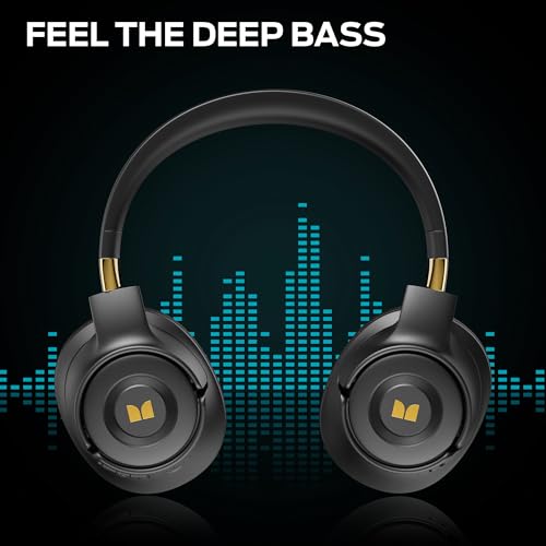 Monster Persona SE ANC Active Noise Cancelling Headphones, Over Ear Bluetooth Headphones Wireless, 60H Playtime, HiFi Stereo Audio, Deep Bass, Built-in Mic, Memory Foam Ear Cups for Home (Black)