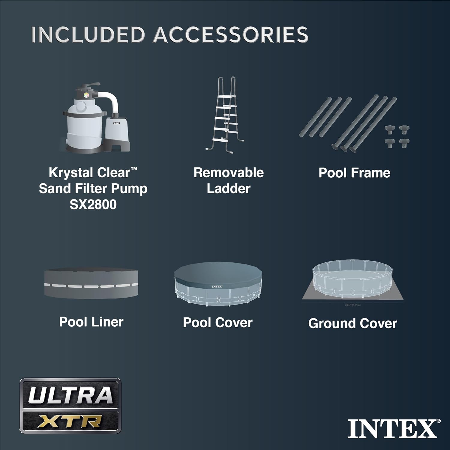 INTEX 26339EH Ultra XTR Deluxe Above Ground Swimming Pool Set: 24ft x 52in – Includes 2800 GPH Cartridge Sand Filter Pump – SuperTough Puncture Resistant – Rust Resistant – Easy to Assemble