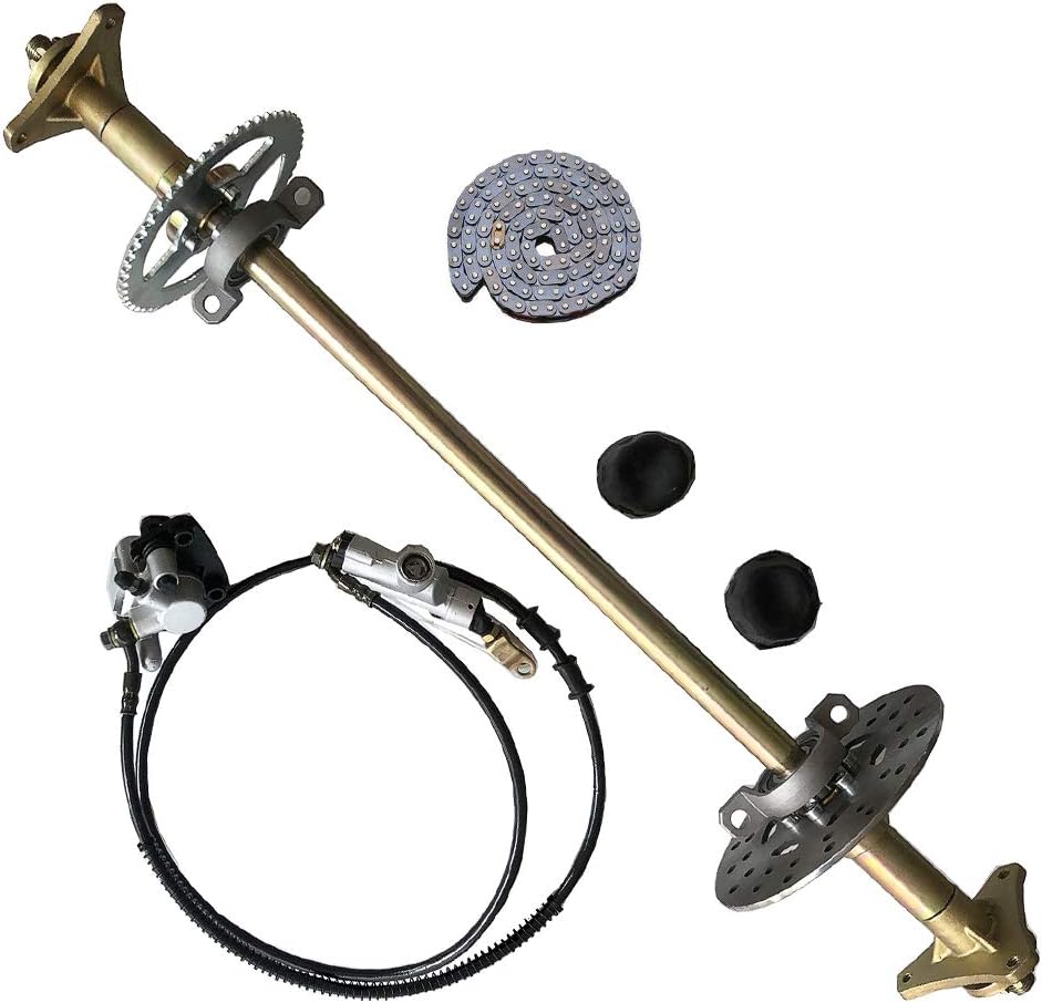 Kinbelle Rear Axle Shaft Kit 740mm w/Brake Assembly Sprocket fit for Go Kart Quad Drift Trike