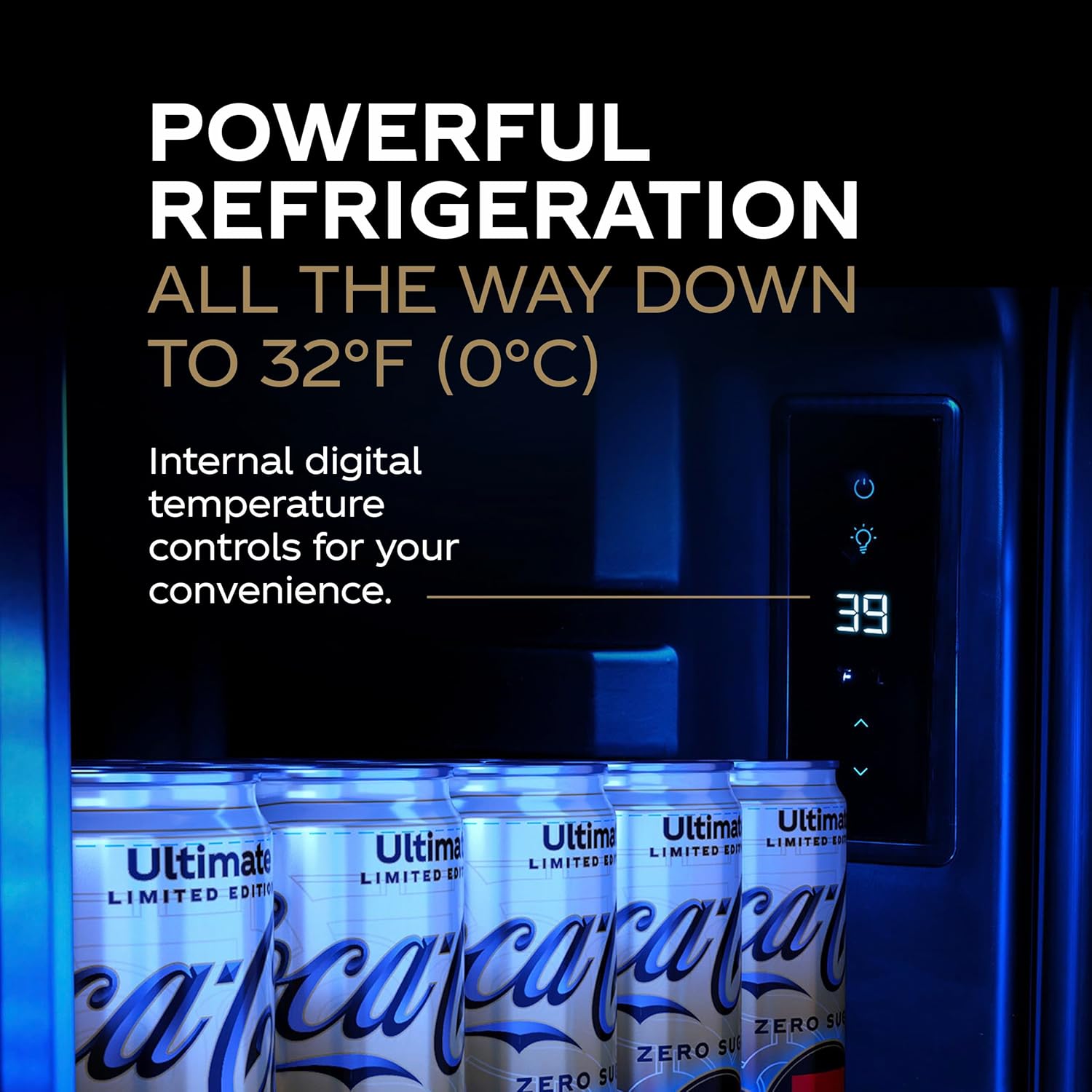 Cooluli League of Legends® Ultimate 48L Mini Fridge – Limited Edition Coca-Cola® Exclusive Gaming Room Mini Fridge, Cool LED lighting, Glass Door with Illuminating Logos and Temperature Controls