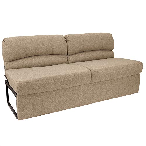RecPro Charles RV 62" Jackknife Sofa | Love Seat | Sleeper Sofa | RV Furniture | RV Couches | Cloth (Oatmeal)