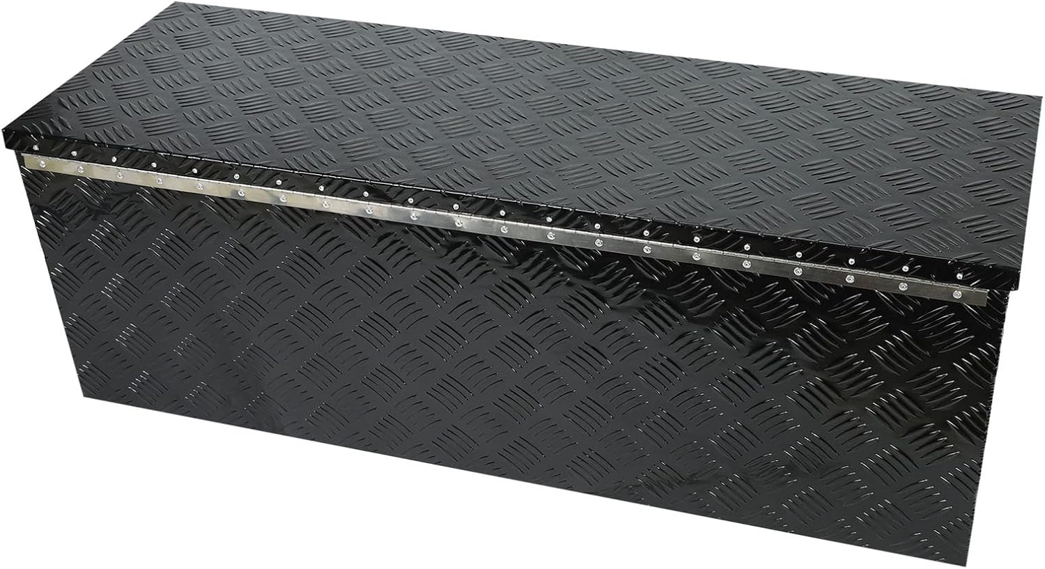 18X17X17.75 Black Aluminum 5 Bar Tread Tool Box Truck Car Outdoor Trailer Pickup Underbody Toolbox,RV Storage Organizer，Underbed Tools Organizer W/Lock Latch w/Keys