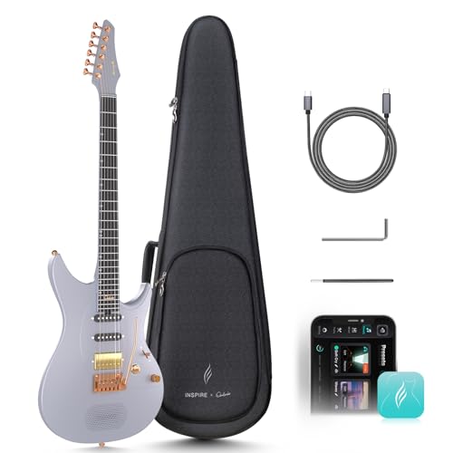 Enya Electric Guitar Inspire 39" Smart Electric Carbon Fiber Guitarra with 15W Wireless Speaker, 20 Distinct Tones, Onboard Presets, Charging Cable, Adjusting Wrench, and Gig Bag