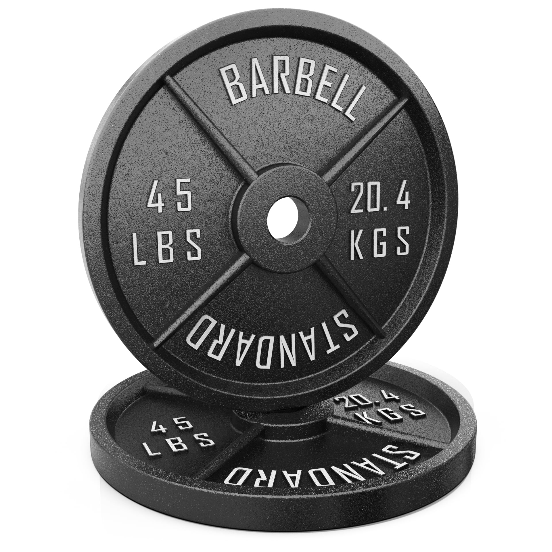 Synergee Standard Metal Weight Plates 45 lb Pair. 2” Opening for Bodybuilding, Olympic & Power lifting workouts. Classic Old School Metal Weighted Plates.