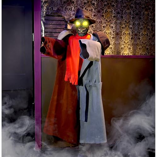 Haunted Hill Farm Life-Size 2.9-Ft Animatronic Gravely Granny by Tekky Halloween Decoration with Motion-Activated Sounds