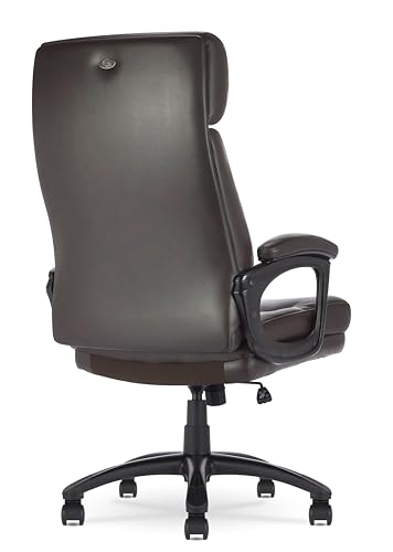 Serta Comfort Executive Big & Tall Office Chair Ergonomic High-Back Computer DeskChair, Semi Plush Cushion Seat, Soft Padded Armrests, SertaQuality Foam, Metal Swivel Base, Bonded Leather, Gray