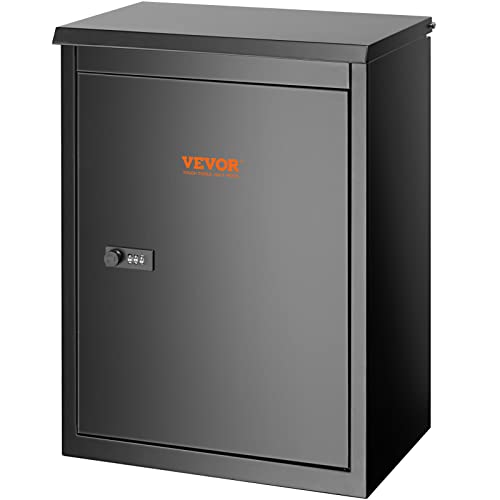 VEVOR Package Delivery Boxes for Outside, Extra Large Mailbox for Parcel Wall Mounted Lockable, Galvanized Steel Parcel Drop Box with Anti-Theft Baffle, IPX3 Waterproof for Porch, Curbside