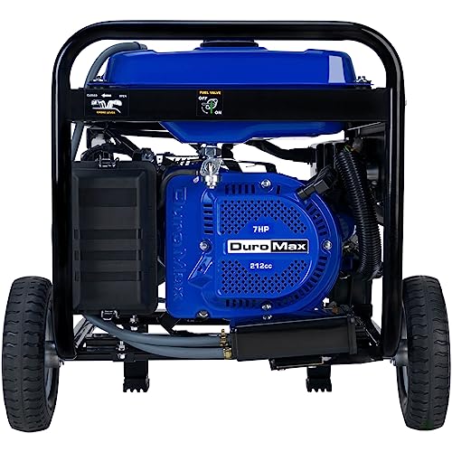 DuroMax XP4400E Gas Powered Portable Generator-4400 Watt Electric Start-Camping & RV Ready, 50 State Approved, Blue/Black