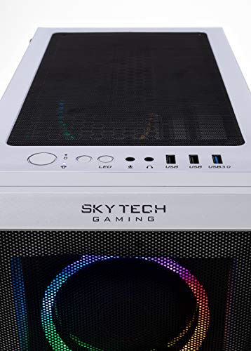 Skytech Chronos Gaming PC Desktop - AMD Ryzen 5 5600X 3.7GHz, AMD 6800 16G GDDR6, 16GB DDR4 3200, 1TB NVMe SSD, 650W Gold PSU, AC WiFi, Windows 10 Home 64-bit