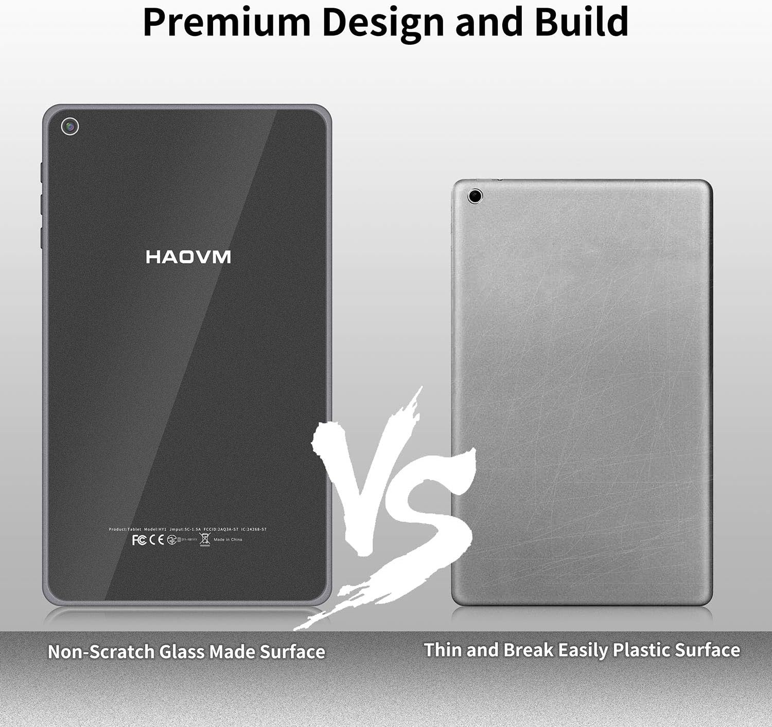 HAOVM 7 Inch Tablet, Android 11 Tablet Oreo Go Tablet, Quad-Core 1.4GHz Processor, 32GB Storage, Dual Camera, 1024x 600 IPS HD Display,128GB Expand, 5.0 BT WiFi Tablet Non-Scratch Glass Back Pack of 2