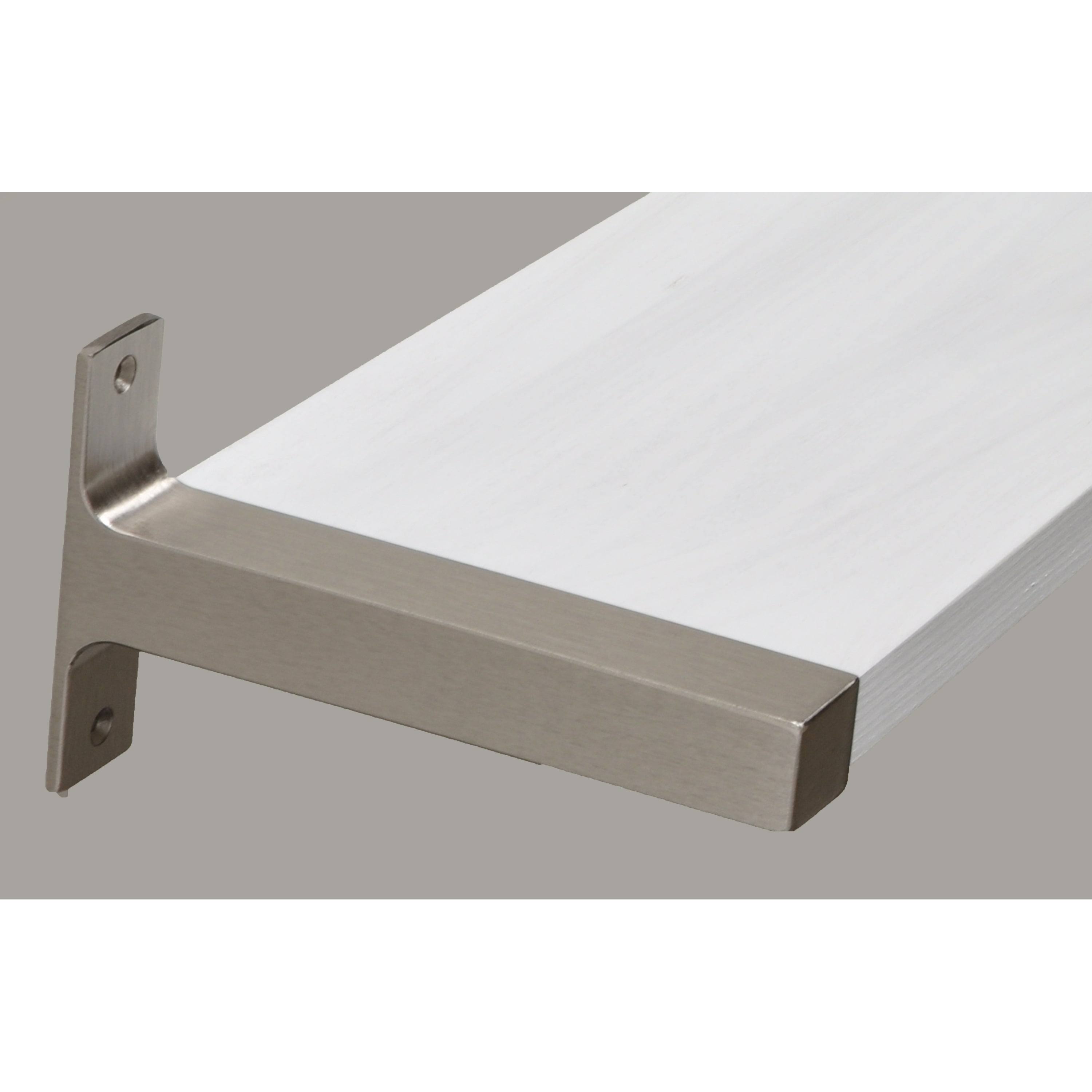 Industrial Modern 3-Piece Wood Wall Shelf Set White Washed 36 x 7.75