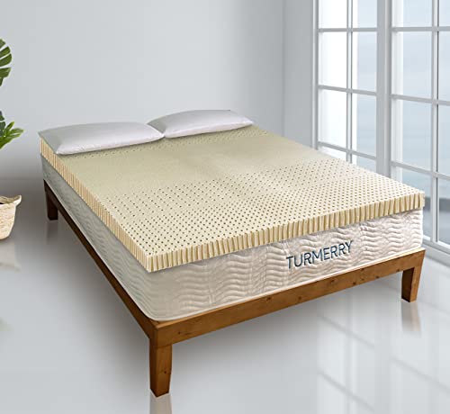 7 Zone Green Natural Organic Latex Mattress Topper King Size - 3 inch - Soft Plush Pillow Top - GOLS Certified Latex Foam Bed Pad for Side Sleepers Zonal Support Durable and Breathable