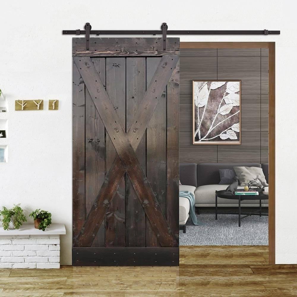 CALHOME 36 in. x 84 in. Knotty Pine Solid Wood Interior Barn Door Slab - 36 x 84