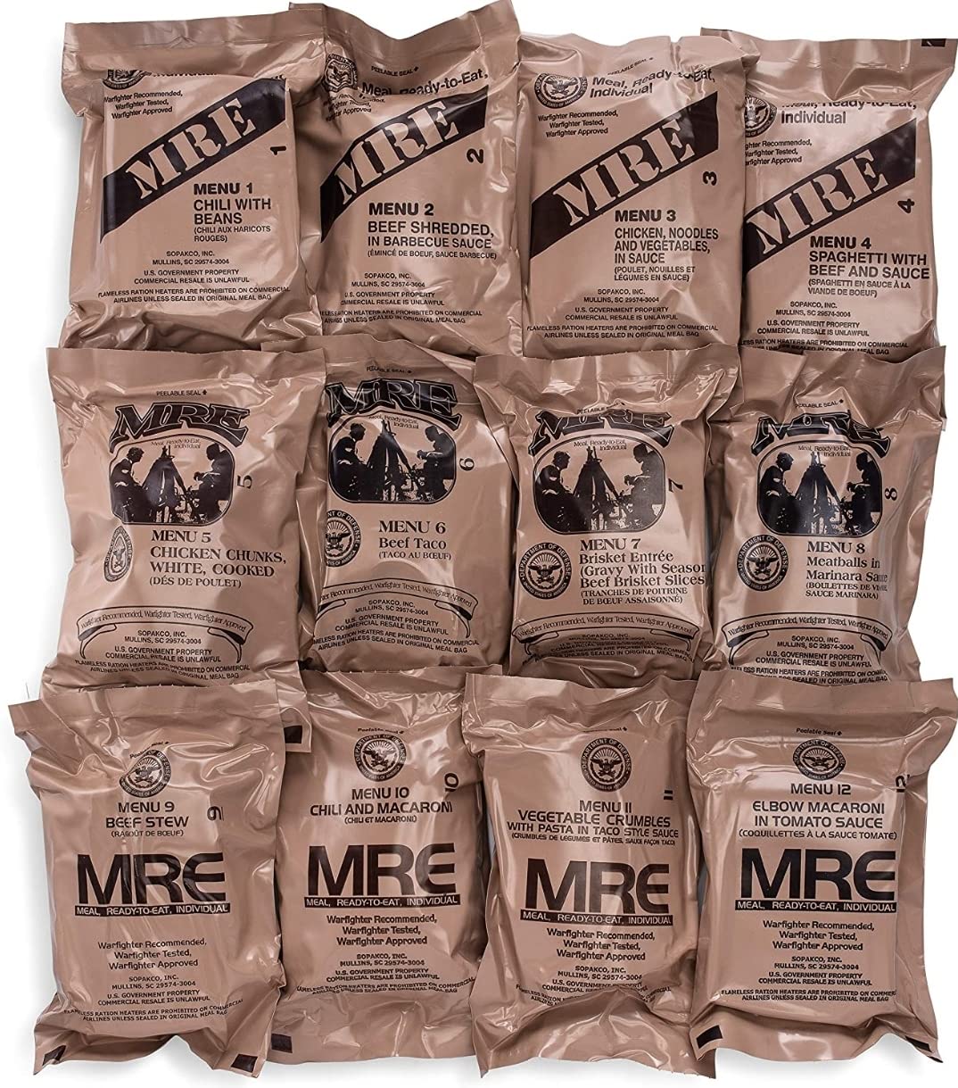 2023 Inspection Dated MRE (Meals-Ready-To-Eat) Case – Military MRE Random Case "A or B"