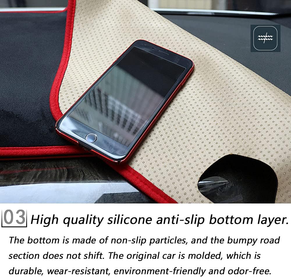 XHQ Dashboard Cover Mat Carpet Car Dash Board Interior Accessories for Toyota Highlander 4th Generation 2021 2022 Reduces Glare Eliminates Cracking Protect The Interior（NOT HUD Style）