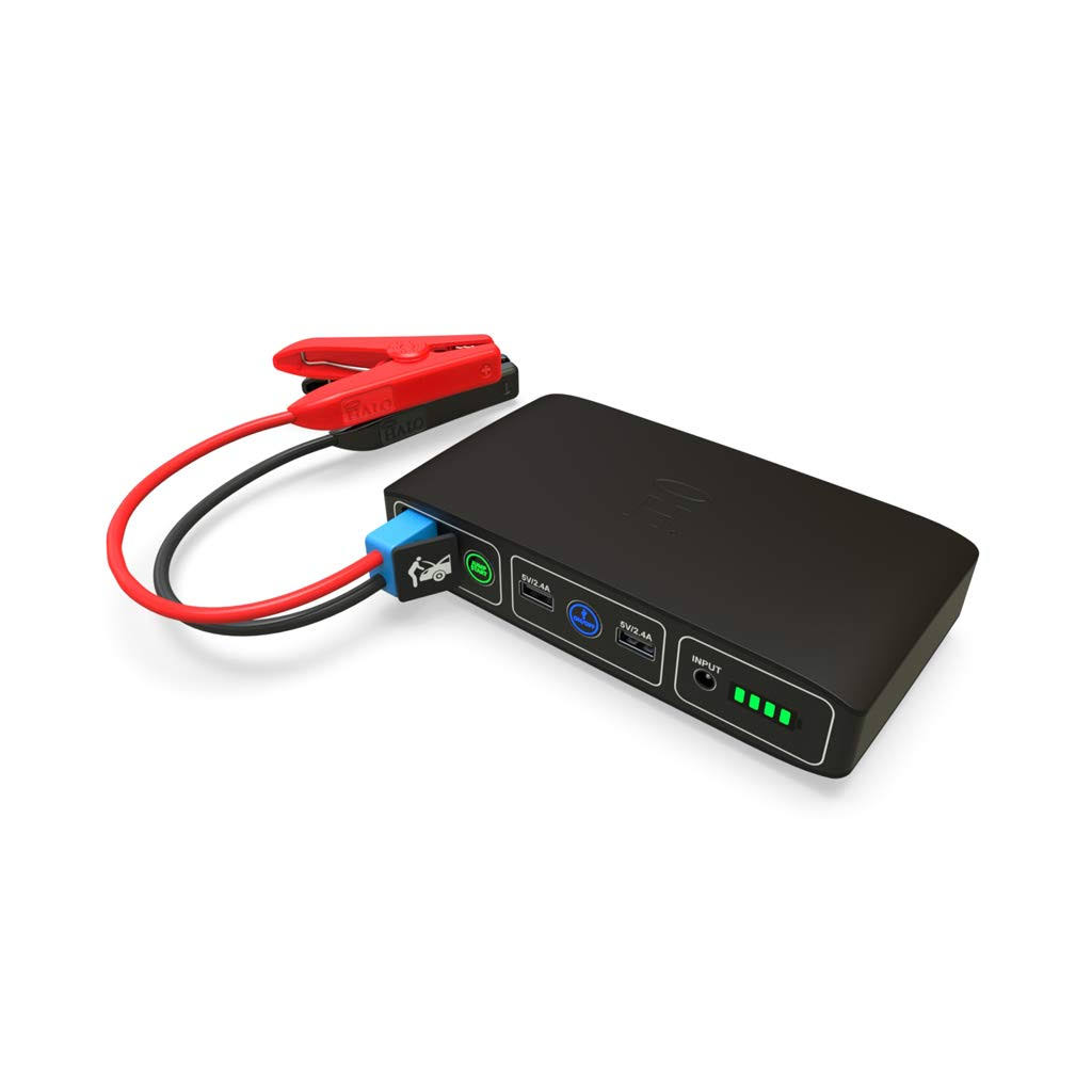 Halo Bolt Portable Car Jump Starter 57720 Mwh Car Battery Jump Starter with 2 USB Ports to Charge Devices, Portable Car Charger - Matte Black, Halo