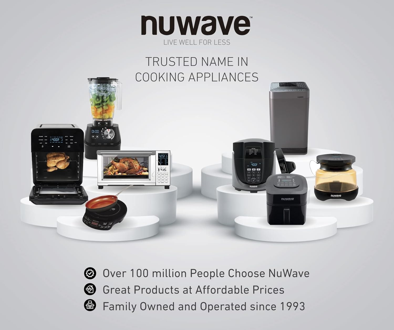 NUWAVE Bravo Air Fryer Toaster Smart Oven, 12-in-1 Countertop Convection, 30-QT XL Capacity, Integrated Temperature Probe for Perfect Results, Heavy Duty Racks with Load of Over 30 Pounds, 50°-500°F Temperature Controls, Top and Bottom Heater Adjustm