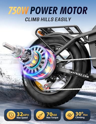 GESHENG 90 Miles 30AH/20AH Battery Folding Electric Bike,【6 Upgrades】 750W 32MPH Long Range E-Bike,20"x4.0" Fat Tire & Step-Thru Ebike for All Season, 2 Seats E-Cargo Bike