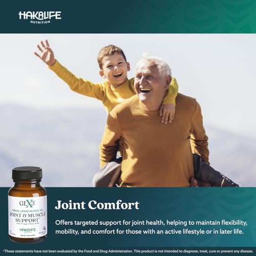 GLX3 Extra Strength Green Lipped Mussel Oil Capsules - Long-Lasting Joint Comfort Supplement - Support for Aches, Soreness - Naturally Rich in Omega 3 & Chondroitin Sulfate 180 Tablets