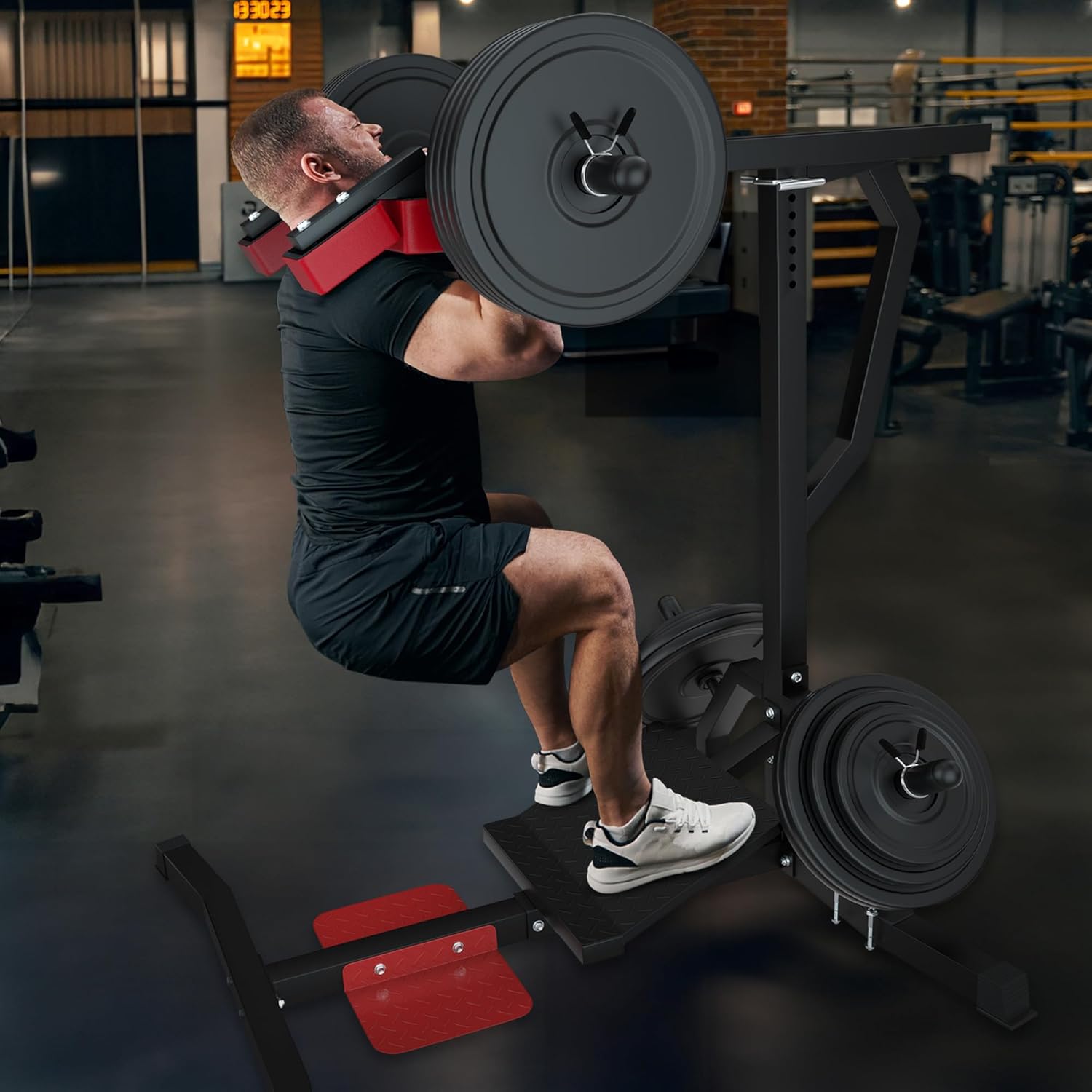 VIVITORY Leverage Squat Calf Raise Machine, Lower Body Training, Hack Squat Machine and Leg Press Machine, Weight Training Home Workout Equipment