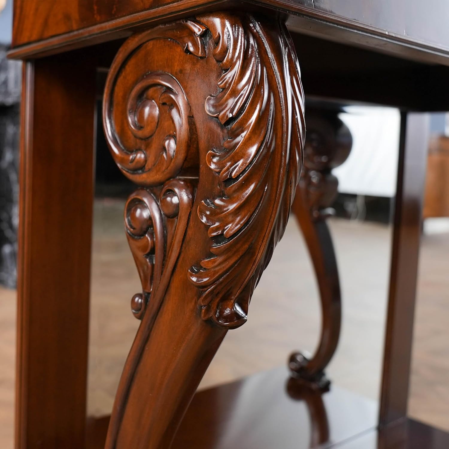 NOC051 Mahogany Marble Top Console