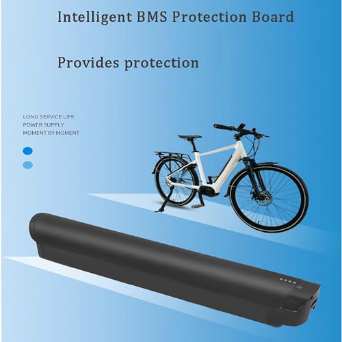 E-Bike Li-Ion Battery 36V Ebike Battery 10.4Ah 12Ah 13.6Ah Ebike Down Tube Battery for 350W 500W 750W 1000W Motor with Charger and Safety Lock LED Power Indicator,10.4ah