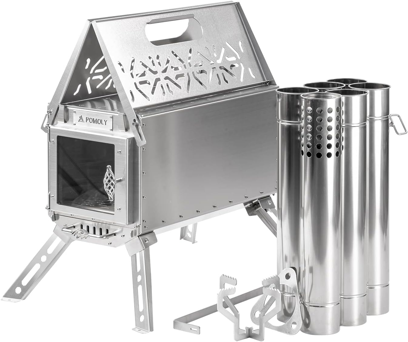 Oroqen Max Stainless Steel Stove | Portable Stove for Hot Tent Camping | QCAI 2023 (Stove Pipe 7.05ft / 2.15m)