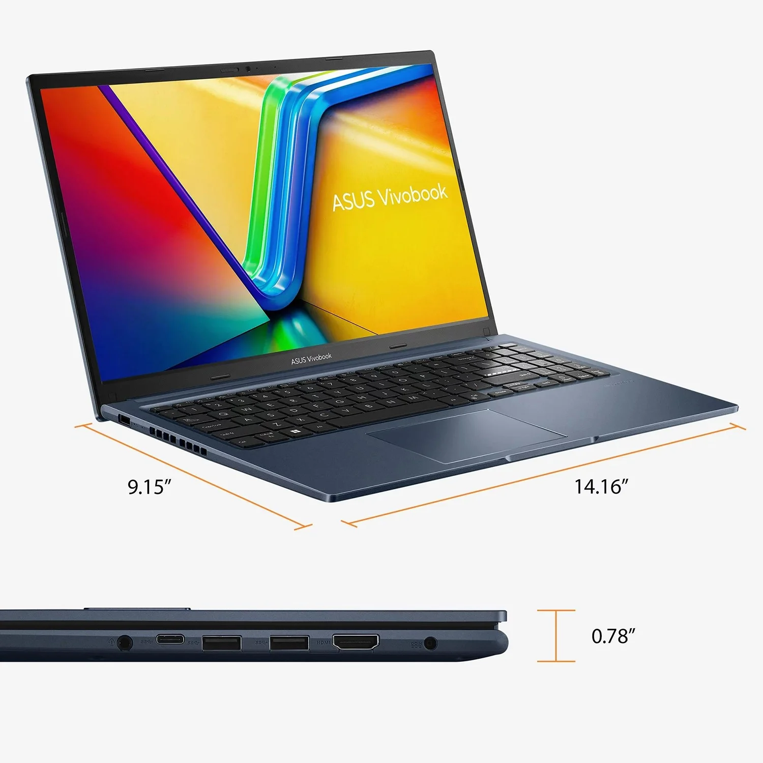 ASUS VivoBook 15 Business Laptop, 15.6” FHD Touchscreen Display, 12th Gen Intel 10-Core i7-1255U, 40GB RAM, 2TB PCIe SSD, Backlit KB, Keypad, Webcam, WiFi 6, HDMI, USB-C, Mytrix HDMI Cable, Win 11 Pro