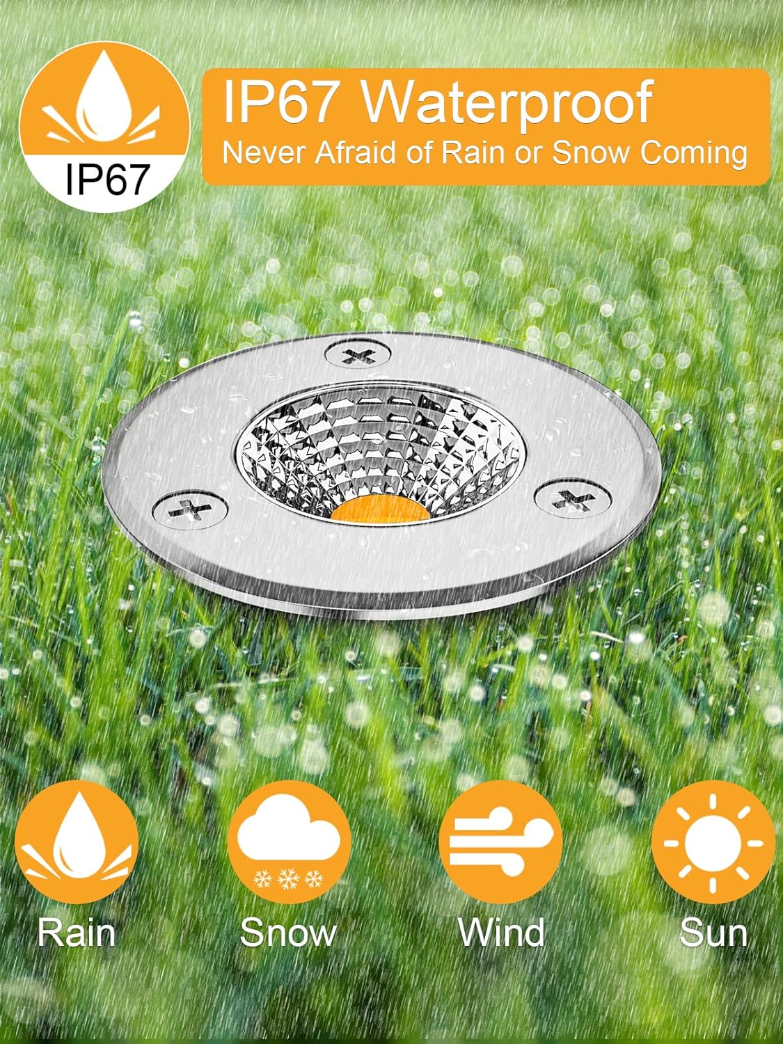 ZUCKEO Low Voltage Landscape Lights 3W LED Well Lights, 12V-24V Landscape Lighting Outdoor In-Ground Lights IP67 Waterproof Paver Light for Driveway Deck Step Garden Warm White (2 Pack)