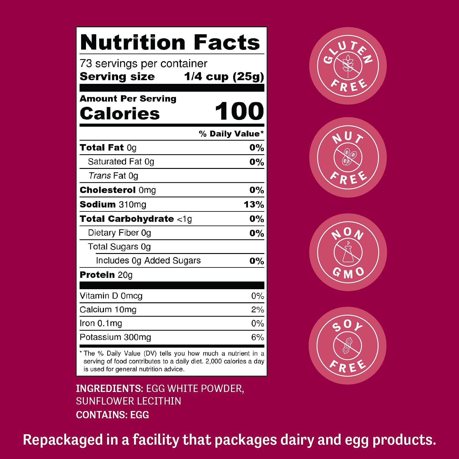 Judee’s Unflavored Egg White Protein Powder for Fast Blending 4 lb - 100% Non-GMO, Keto-Friendly, Pasteurized - Dairy-Free, Soy-Free, Paleo-Friendly, Gluten-Free and Nut-Free - Made in USA Pack of 2