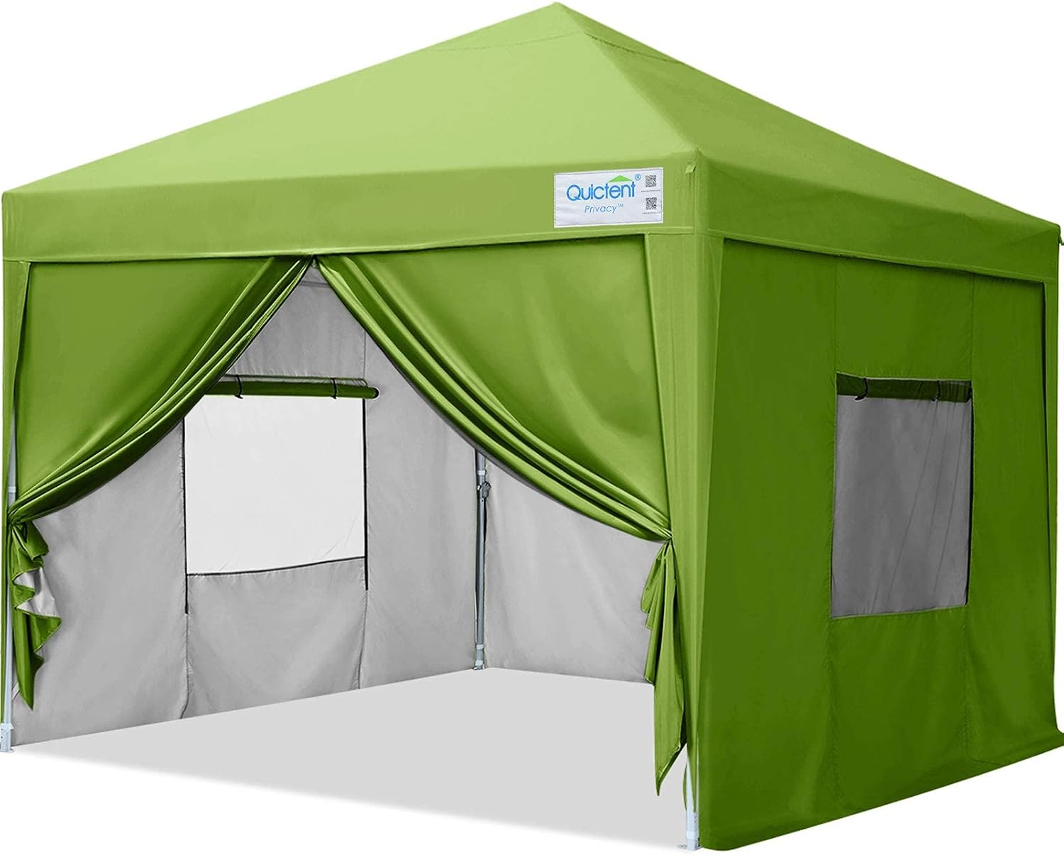 Quictent 8x8 Pop up Canopy Tent with Sidewalls Instant Outdoor Canopy Gazebo Tent Shelter Enclosed Waterproof (Beige)