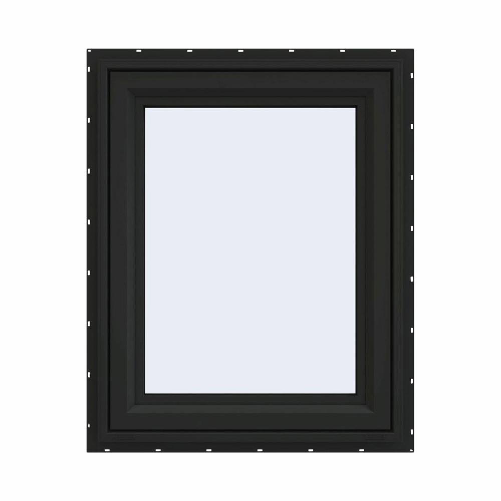 JELD-WEN 30 in. x 36 in. V-4500 Series Bronze FiniShield Vinyl Right-Handed Casement Window with Fiberglass Mesh Screen CS1743