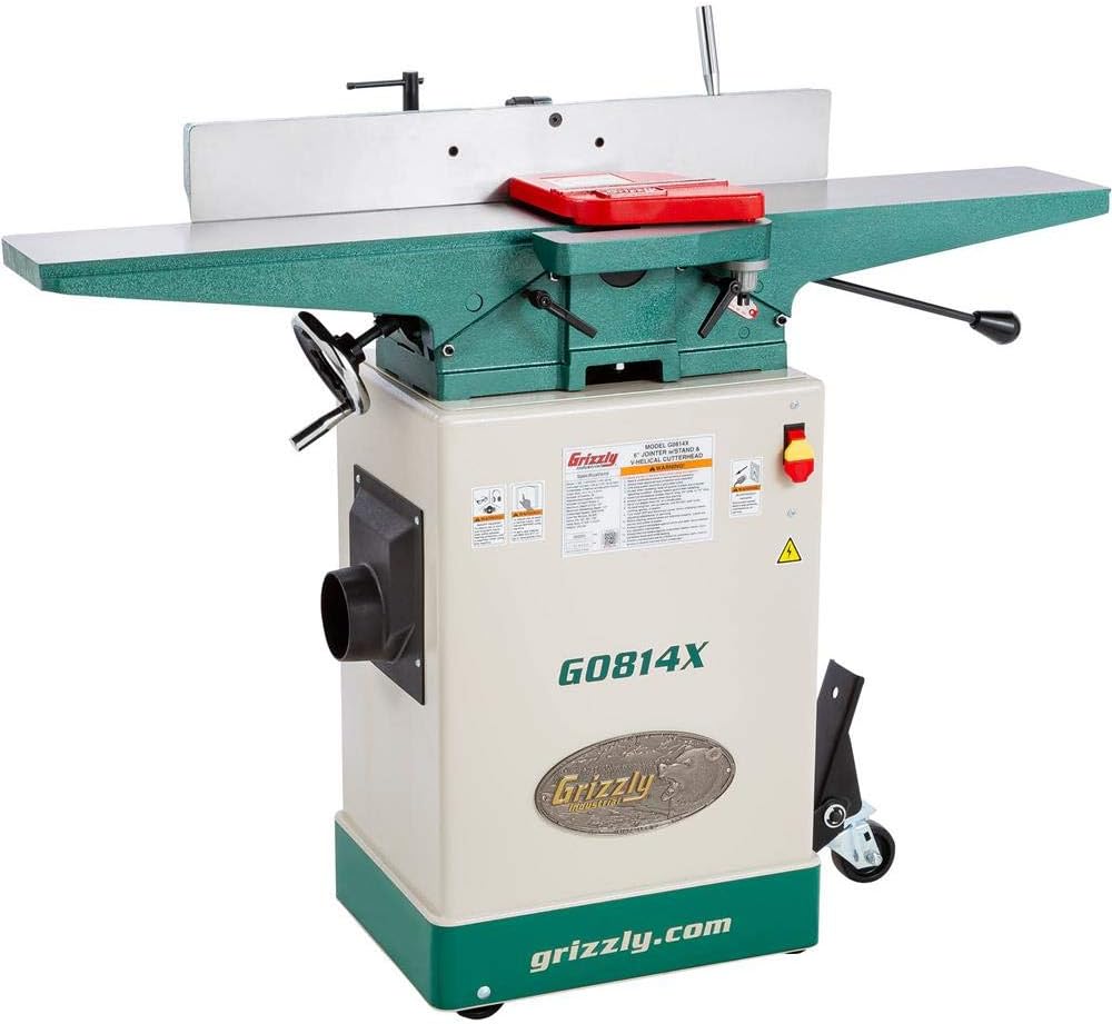 Grizzly Industrial G0814X - 6" Jointer W/Stand & V-Helical Cutterhead