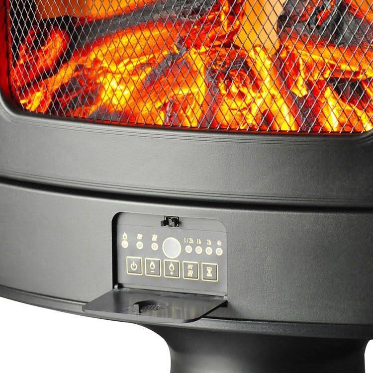 Cambridge 1500w Freestanding Electric Fireplace Heater in Black with Log Display