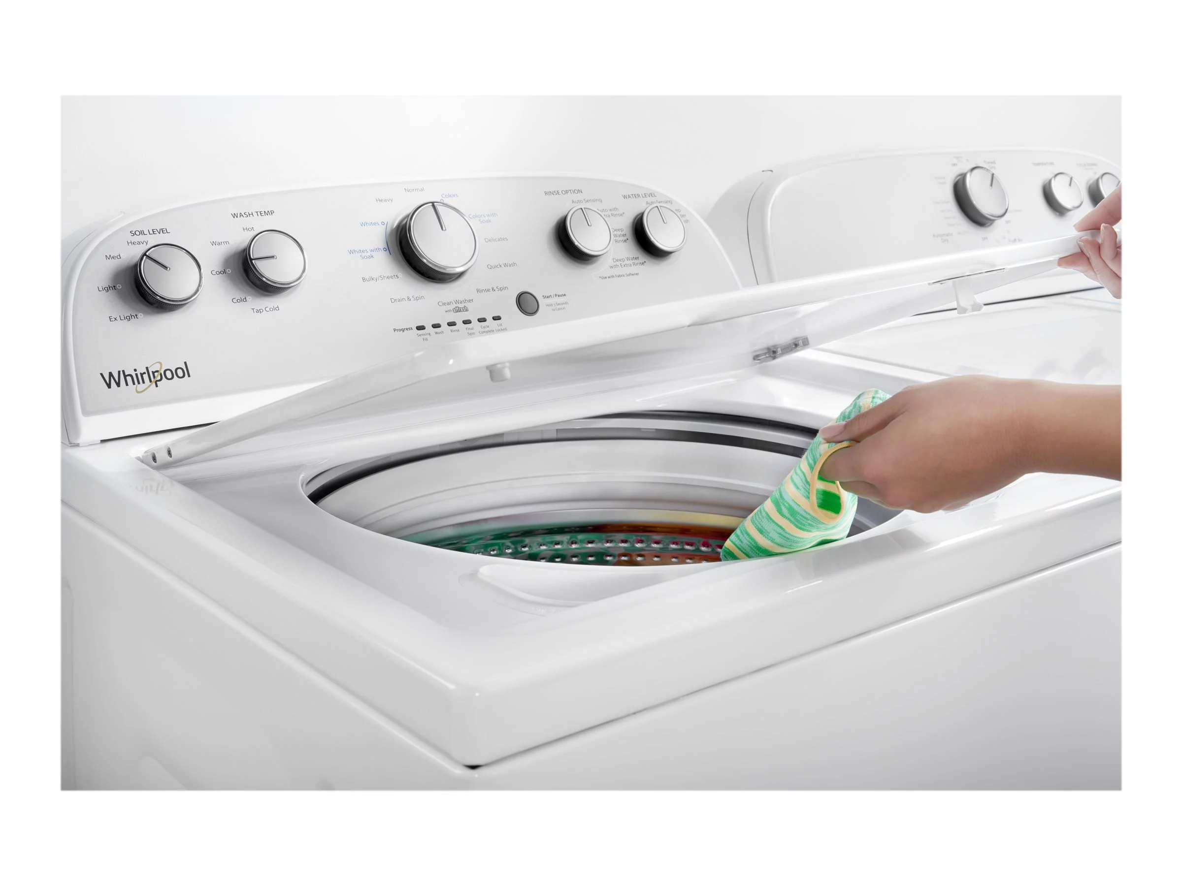 Whirlpool® WTW4950HW: 3.9 cu. ft. Top Load Washer with Soaking Cycles, 12 Cycles
