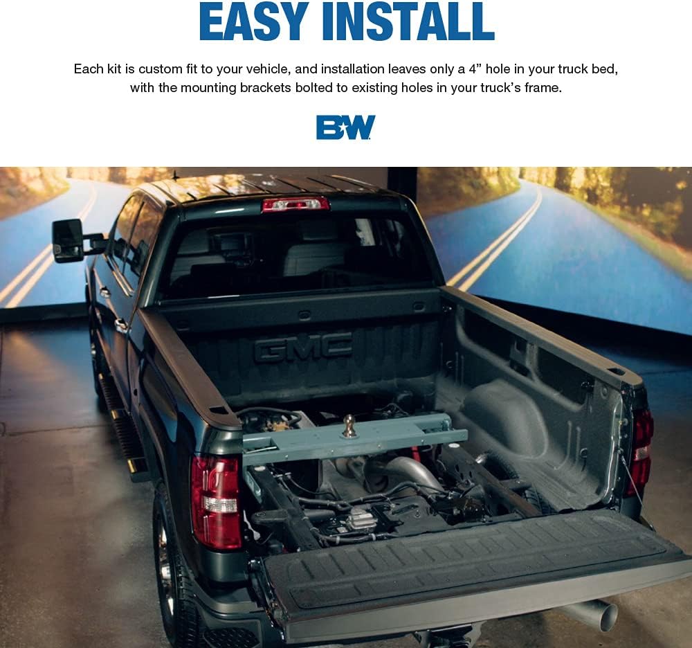 B&W Trailer Hitches Turnoverball Gooseneck Hitch - GNRK1320 - Compatible with 2019-2022 Ram 2500 & 3500 Trucks