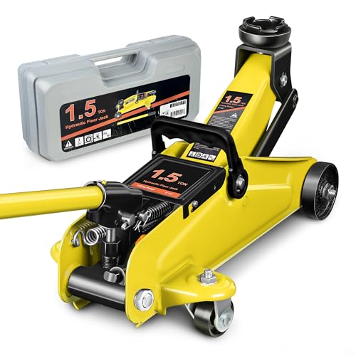 DNA MOTORING Floor Jack 3 Ton (6000 lbs) Capacity, Fast Lift Service Jack Low Profile Steel Heavy Duty Hydraulic Car Jack, Lifting Range 3"-20", Black, TOOLS-00475-BK