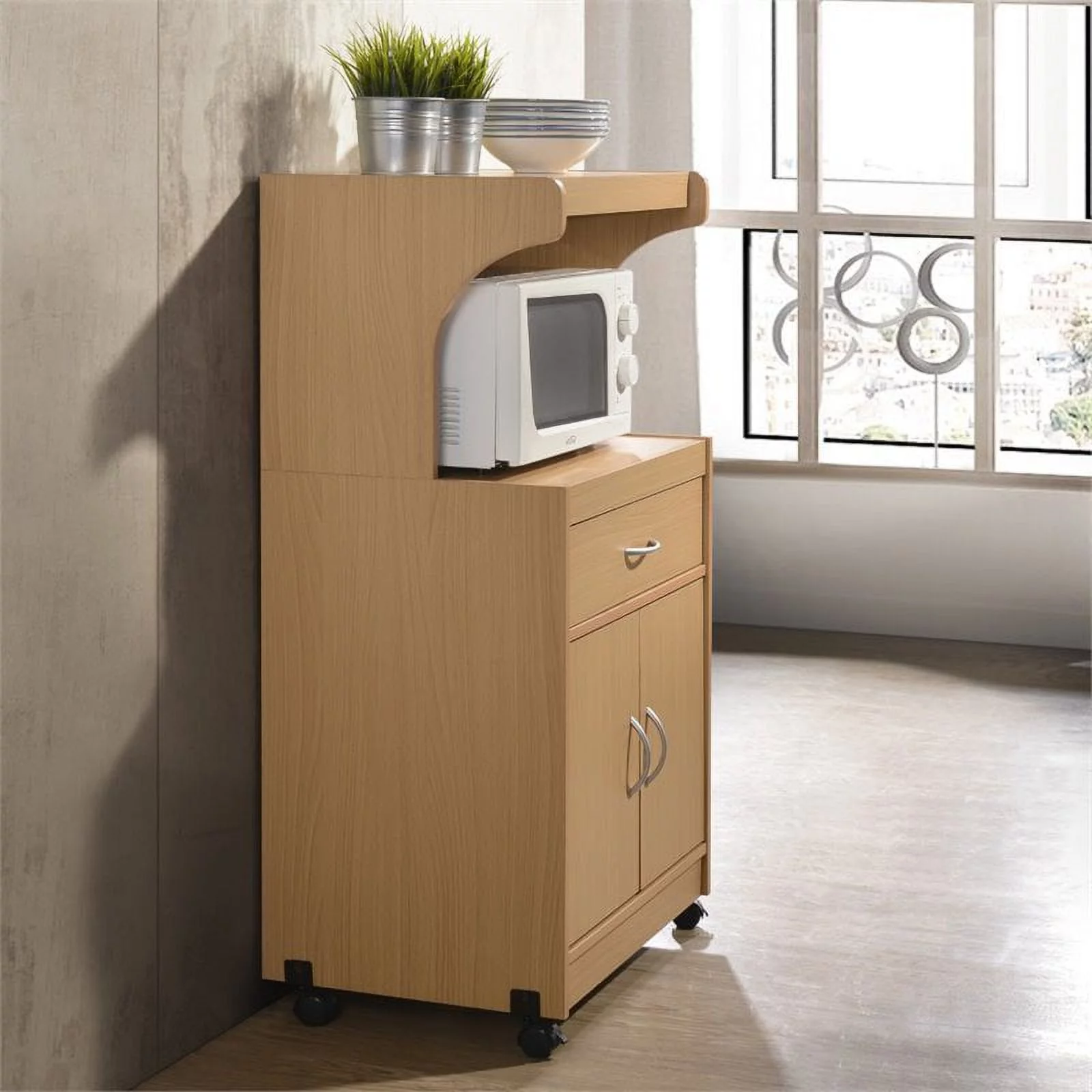 Modern Indoor Furniture Microwave Kitchen Cart