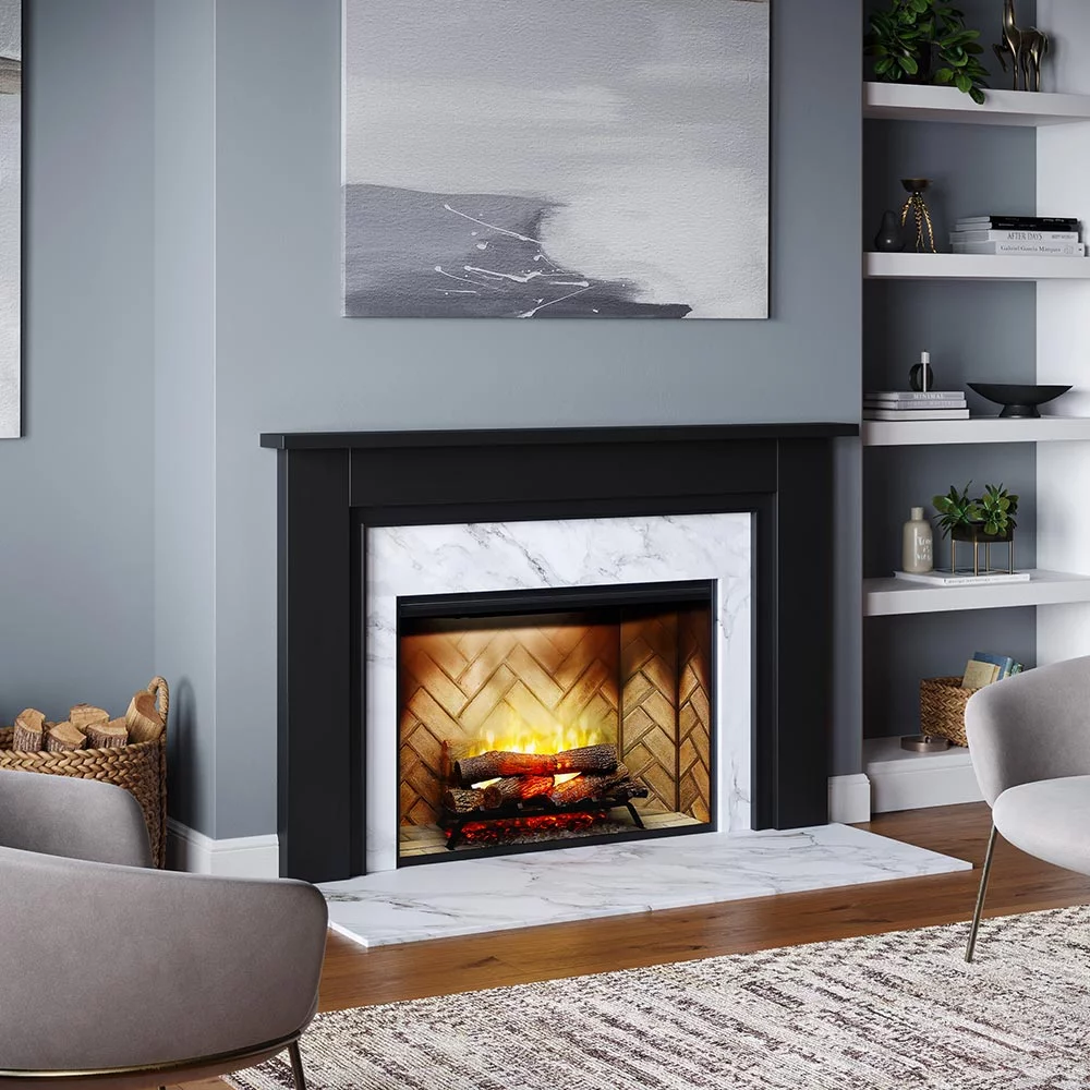 Mantels Direct Essex 52" W x 39" H Wood Fireplace Mantel Surround Kit with Shelf and Trim - White